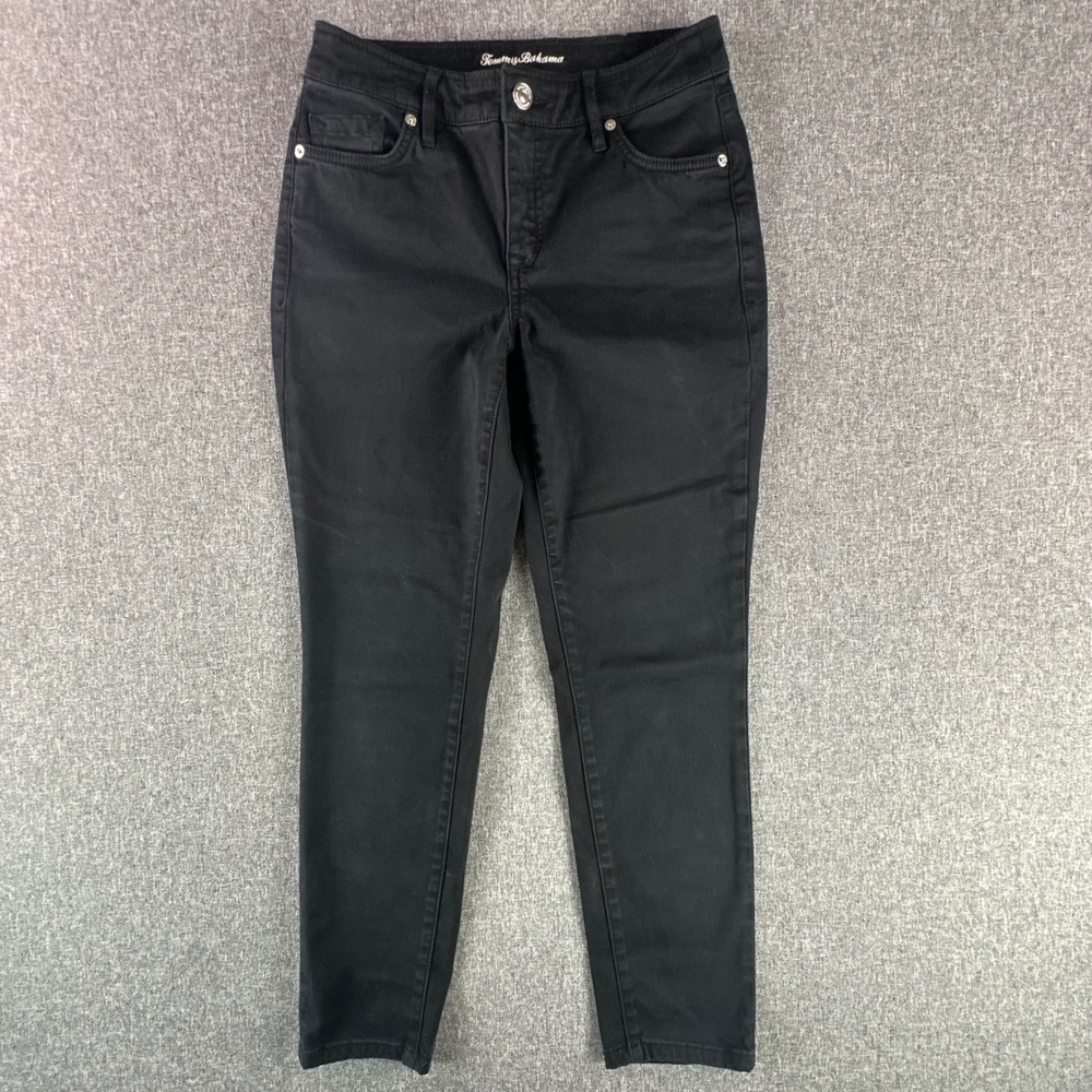 Tommy Bahama Pants Womens 2 Boracay Beach Black High Rise Ankle Stretch